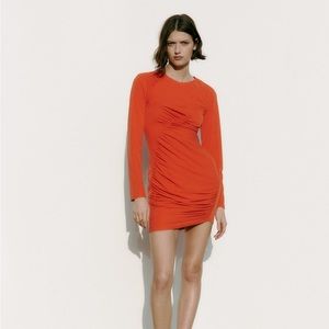 Zara Ruched Seam Dress NWT Size Medium